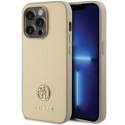Guess nakładka do iPhone 15 Pro 6,1" GUHCP15LPS4DGPD złota HC PU 4G Metal Logo Strass