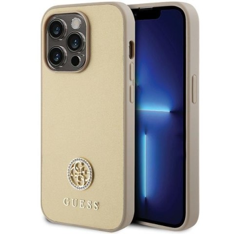 Guess nakładka do iPhone 15 Pro 6,1" GUHCP15LPS4DGPD złota HC PU 4G Metal Logo Strass Guess nakładka do iPhone 15 Pro 6,1" GUHCP15LPS4DGPD złota HC PU 4G Metal Logo Strass