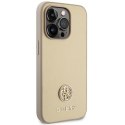 Guess nakładka do iPhone 15 Pro 6,1" GUHCP15LPS4DGPD złota HC PU 4G Metal Logo Strass