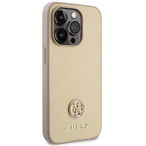 Guess nakładka do iPhone 15 Pro 6,1" GUHCP15LPS4DGPD złota HC PU 4G Metal Logo Strass Guess nakładka do iPhone 15 Pro 6,1" GUHCP15LPS4DGPD złota HC PU 4G Metal Logo Strass