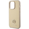 Guess nakładka do iPhone 15 Pro 6,1" GUHCP15LPS4DGPD złota HC PU 4G Metal Logo Strass