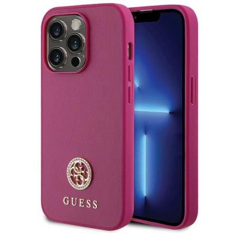Guess nakładka do iPhone 15 Pro 6,1" GUHCP15LPS4DGPP różowa HC PU 4G Metal Logo Strass Guess nakładka do iPhone 15 Pro 6,1" GUHCP15LPS4DGPP różowa HC PU 4G Metal Logo Strass