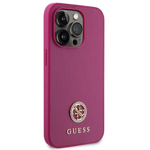 Guess nakładka do iPhone 15 Pro 6,1" GUHCP15LPS4DGPP różowa HC PU 4G Metal Logo Strass Guess nakładka do iPhone 15 Pro 6,1" GUHCP15LPS4DGPP różowa HC PU 4G Metal Logo Strass