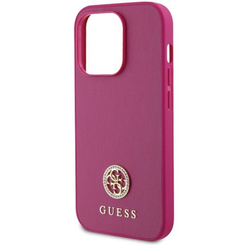 Guess nakładka do iPhone 15 Pro 6,1" GUHCP15LPS4DGPP różowa HC PU 4G Metal Logo Strass Guess nakładka do iPhone 15 Pro 6,1" GUHCP15LPS4DGPP różowa HC PU 4G Metal Logo Strass