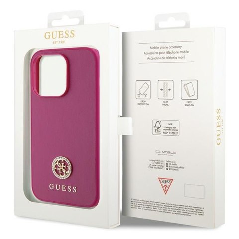 Guess nakładka do iPhone 15 Pro 6,1" GUHCP15LPS4DGPP różowa HC PU 4G Metal Logo Strass Guess nakładka do iPhone 15 Pro 6,1" GUHCP15LPS4DGPP różowa HC PU 4G Metal Logo Strass