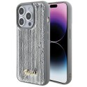 Guess nakładka do iPhone 15 Pro 6,1" GUHCP15LPSFDGSS srebrna HC Sequin Script Metal