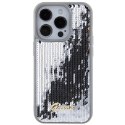 Guess nakładka do iPhone 15 Pro 6,1" GUHCP15LPSFDGSS srebrna HC Sequin Script Metal
