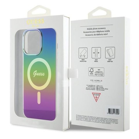 Guess nakładka do iPhone 15 Pro 6,1" GUHMP15LHITSK czarna HC IML Magsafe Iridescent Guess nakładka do iPhone 15 Pro 6,1" GUHMP15LHITSK czarna HC IML Magsafe Iridescent