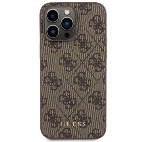 Guess nakładka do iPhone 15 Pro Max 6,7" GUHCP15XG4GFBR brązowa HC PU 4G Metal Logo Guess nakładka do iPhone 15 Pro Max 6,7" GUHCP15XG4GFBR brązowa HC PU 4G Metal Logo
