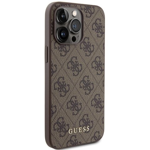 Guess nakładka do iPhone 15 Pro Max 6,7" GUHCP15XG4GFBR brązowa HC PU 4G Metal Logo Guess nakładka do iPhone 15 Pro Max 6,7" GUHCP15XG4GFBR brązowa HC PU 4G Metal Logo