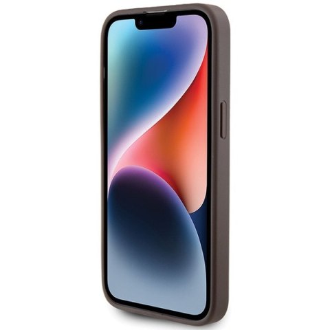 Guess nakładka do iPhone 15 Pro Max 6,7" GUHCP15XG4GFBR brązowa HC PU 4G Metal Logo Guess nakładka do iPhone 15 Pro Max 6,7" GUHCP15XG4GFBR brązowa HC PU 4G Metal Logo