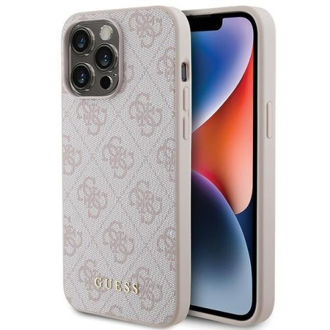 Guess nakładka do iPhone 15 Pro Max 6,7" GUHCP15XG4GFPI różowa HC PU 4G Metal Logo Guess nakładka do iPhone 15 Pro Max 6,7" GUHCP15XG4GFPI różowa HC PU 4G Metal Logo