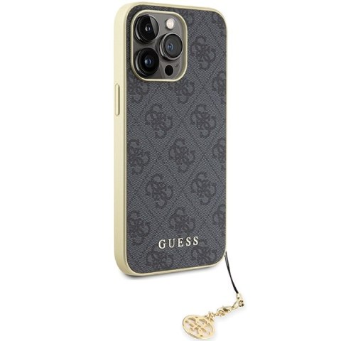 Guess nakładka do iPhone 15 Pro Max 6,7" GUHCP15XGF4GGR szara HC PU 4G Charm Guess nakładka do iPhone 15 Pro Max 6,7" GUHCP15XGF4GGR szara HC PU 4G Charm