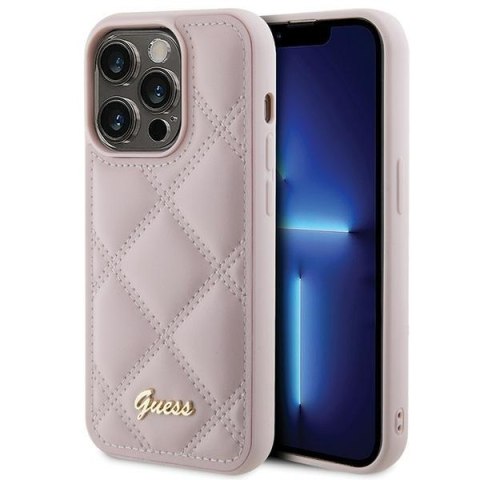 Guess nakładka do iPhone 15 Pro Max 6,7" GUHCP15XPSQSQSP różowa HC PU Quilted Metal Logo Guess nakładka do iPhone 15 Pro Max 6,7" GUHCP15XPSQSQSP różowa HC PU Quilted Metal Logo