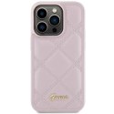 Guess nakładka do iPhone 15 Pro Max 6,7" GUHCP15XPSQSQSP różowa HC PU Quilted Metal Logo