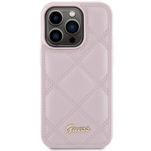 Guess nakładka do iPhone 15 Pro Max 6,7" GUHCP15XPSQSQSP różowa HC PU Quilted Metal Logo Guess nakładka do iPhone 15 Pro Max 6,7" GUHCP15XPSQSQSP różowa HC PU Quilted Metal Logo