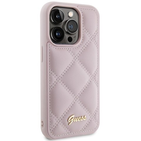 Guess nakładka do iPhone 15 Pro Max 6,7" GUHCP15XPSQSQSP różowa HC PU Quilted Metal Logo Guess nakładka do iPhone 15 Pro Max 6,7" GUHCP15XPSQSQSP różowa HC PU Quilted Metal Logo
