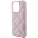 Guess nakładka do iPhone 15 Pro Max 6,7" GUHCP15XPSQSQSP różowa HC PU Quilted Metal Logo