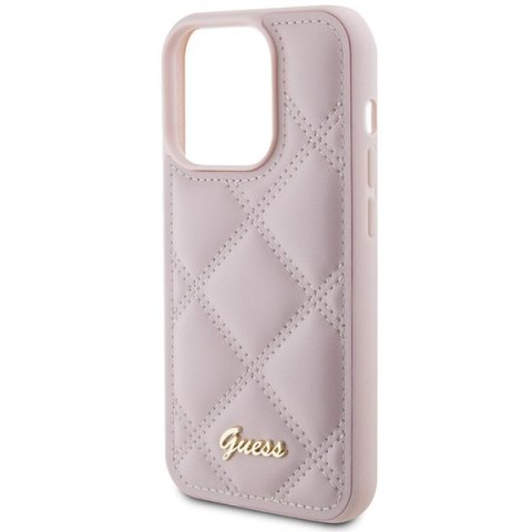 Guess nakładka do iPhone 15 Pro Max 6,7" GUHCP15XPSQSQSP różowa HC PU Quilted Metal Logo Guess nakładka do iPhone 15 Pro Max 6,7" GUHCP15XPSQSQSP różowa HC PU Quilted Metal Logo
