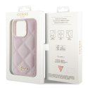 Guess nakładka do iPhone 15 Pro Max 6,7" GUHCP15XPSQSQSP różowa HC PU Quilted Metal Logo