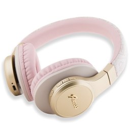 Guess słuchawki nauszne Bluetooth GUBH604GEMP różowe 4G PU Leather With Script Metal Logo