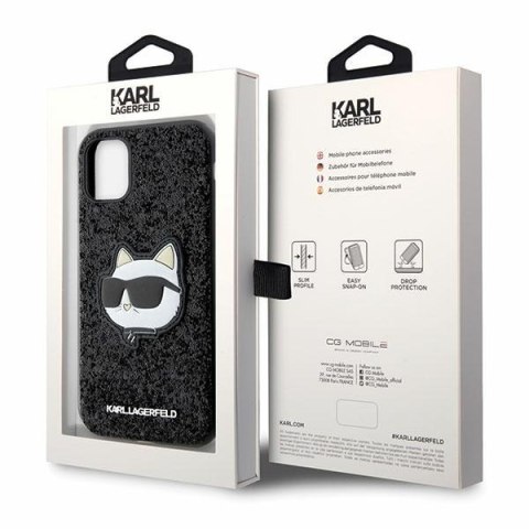 Karl Lagerfeld nakładka do iPhone 11 / XR KLHCN61G2CPK czarna hardcase Glitter Choupette Patch Karl Lagerfeld nakładka do iPhone 11 / XR KLHCN61G2CPK czarna hardcase Glitter Choupette Patch
