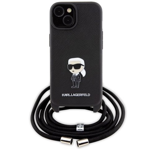 Karl Lagerfeld nakładka do iPhone 15 6,1" KLHCP15SSASKNPSK czarna HC Saffiano Ikonik Metal Pin Monogram Crossbody Karl Lagerfeld nakładka do iPhone 15 6,1" KLHCP15SSASKNPSK czarna HC Saffiano Ikonik Metal Pin Monogram Crossbody