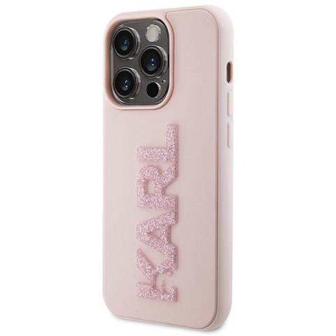 Karl Lagerfeld nakładka do iPhone 15 Pro 6,1" KLHCP15L3DMBKCP różowa HC 3D Logo Glitter Karl Lagerfeld nakładka do iPhone 15 Pro 6,1" KLHCP15L3DMBKCP różowa HC 3D Logo Glitter