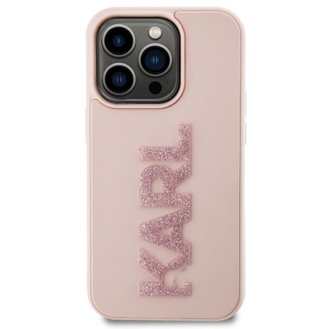 Karl Lagerfeld nakładka do iPhone 15 Pro 6,1" KLHCP15L3DMBKCP różowa HC 3D Logo Glitter Karl Lagerfeld nakładka do iPhone 15 Pro 6,1" KLHCP15L3DMBKCP różowa HC 3D Logo Glitter