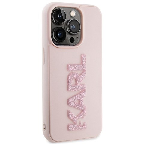 Karl Lagerfeld nakładka do iPhone 15 Pro 6,1" KLHCP15L3DMBKCP różowa HC 3D Logo Glitter Karl Lagerfeld nakładka do iPhone 15 Pro 6,1" KLHCP15L3DMBKCP różowa HC 3D Logo Glitter