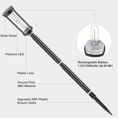 Forever Light Lampa solarna LED SUNARI FLS-97 Słupek CLASSIC 3000K 500mAh Li-ion Forever Light Lampa solarna LED SUNARI FLS-97 Słupek CLASSIC 3000K 500mAh Li-ion