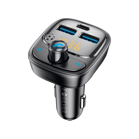 Forever transmiter FM Bluetooth 2 x USB-A 1 x USB-C PD 30W TR-370 czarny Forever transmiter FM Bluetooth 2 x USB-A 1 x USB-C PD 30W TR-370 czarny