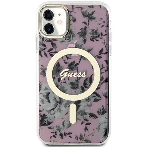Guess nakładka do iPhone 11 / XR 6.1" GUHMN61HCFWSP różowa hardcase Flower MagSafe Guess nakładka do iPhone 11 / XR 6.1" GUHMN61HCFWSP różowa hardcase Flower MagSafe