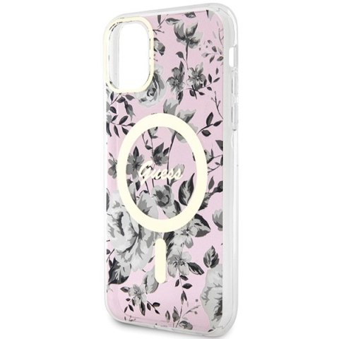 Guess nakładka do iPhone 11 / XR 6.1" GUHMN61HCFWSP różowa hardcase Flower MagSafe Guess nakładka do iPhone 11 / XR 6.1" GUHMN61HCFWSP różowa hardcase Flower MagSafe