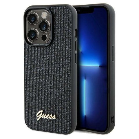 Guess nakładka do iPhone 13 Pro 6,1" GUHCP13LPMSDGSK czarna HC PU DISCO SCRIPT METAL Guess nakładka do iPhone 13 Pro 6,1" GUHCP13LPMSDGSK czarna HC PU DISCO SCRIPT METAL