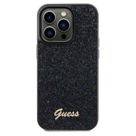 Guess nakładka do iPhone 13 Pro 6,1" GUHCP13LPMSDGSK czarna HC PU DISCO SCRIPT METAL Guess nakładka do iPhone 13 Pro 6,1" GUHCP13LPMSDGSK czarna HC PU DISCO SCRIPT METAL