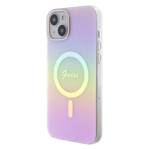 Guess nakładka do iPhone 15 6,1" GUHMP15SHITSP różowa hardcase IML Iridescent MagSafe Guess nakładka do iPhone 15 6,1" GUHMP15SHITSP różowa hardcase IML Iridescent MagSafe