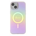 Guess nakładka do iPhone 15 6,1" GUHMP15SHITSP różowa hardcase IML Iridescent MagSafe