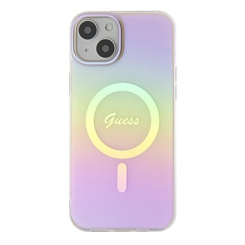 Guess nakładka do iPhone 15 6,1" GUHMP15SHITSP różowa hardcase IML Iridescent MagSafe Guess nakładka do iPhone 15 6,1" GUHMP15SHITSP różowa hardcase IML Iridescent MagSafe