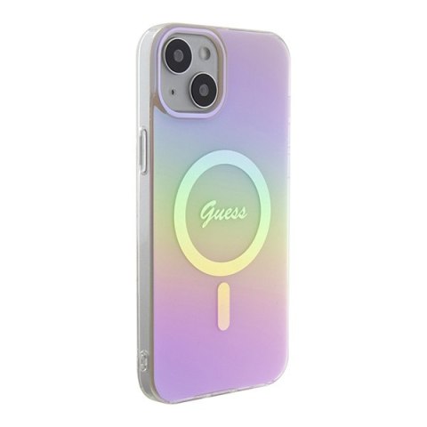 Guess nakładka do iPhone 15 6,1" GUHMP15SHITSP różowa hardcase IML Iridescent MagSafe Guess nakładka do iPhone 15 6,1" GUHMP15SHITSP różowa hardcase IML Iridescent MagSafe