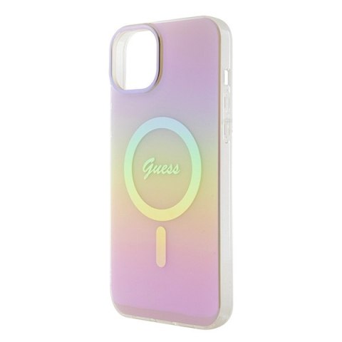 Guess nakładka do iPhone 15 6,1" GUHMP15SHITSP różowa hardcase IML Iridescent MagSafe Guess nakładka do iPhone 15 6,1" GUHMP15SHITSP różowa hardcase IML Iridescent MagSafe