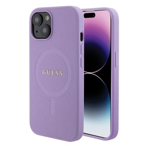 Guess nakładka do iPhone 15 6,1" GUHMP15SPSAHMCU fioletowa hardcase Saffiano MagSafe Guess nakładka do iPhone 15 6,1" GUHMP15SPSAHMCU fioletowa hardcase Saffiano MagSafe