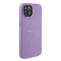 Guess nakładka do iPhone 15 6,1" GUHMP15SPSAHMCU fioletowa hardcase Saffiano MagSafe