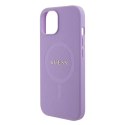 Guess nakładka do iPhone 15 6,1" GUHMP15SPSAHMCU fioletowa hardcase Saffiano MagSafe