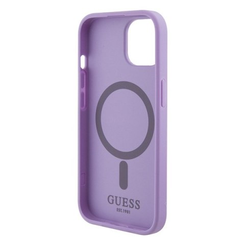 Guess nakładka do iPhone 15 6,1" GUHMP15SPSAHMCU fioletowa hardcase Saffiano MagSafe Guess nakładka do iPhone 15 6,1" GUHMP15SPSAHMCU fioletowa hardcase Saffiano MagSafe