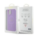 Guess nakładka do iPhone 15 6,1" GUHMP15SPSAHMCU fioletowa hardcase Saffiano MagSafe