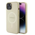 Guess nakładka do iPhone 15 Plus 6,7" GUHMP15MPSAHMCB złota hardcase Saffiano MagSafe