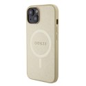 Guess nakładka do iPhone 15 Plus 6,7" GUHMP15MPSAHMCB złota hardcase Saffiano MagSafe