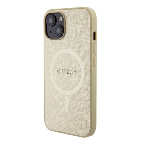 Guess nakładka do iPhone 15 Plus 6,7" GUHMP15MPSAHMCB złota hardcase Saffiano MagSafe Guess nakładka do iPhone 15 Plus 6,7" GUHMP15MPSAHMCB złota hardcase Saffiano MagSafe
