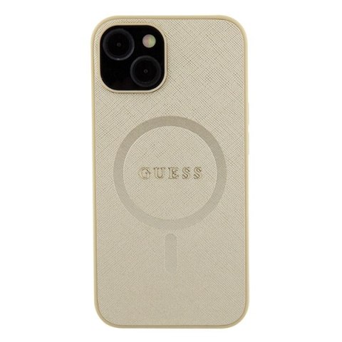 Guess nakładka do iPhone 15 Plus 6,7" GUHMP15MPSAHMCB złota hardcase Saffiano MagSafe Guess nakładka do iPhone 15 Plus 6,7" GUHMP15MPSAHMCB złota hardcase Saffiano MagSafe